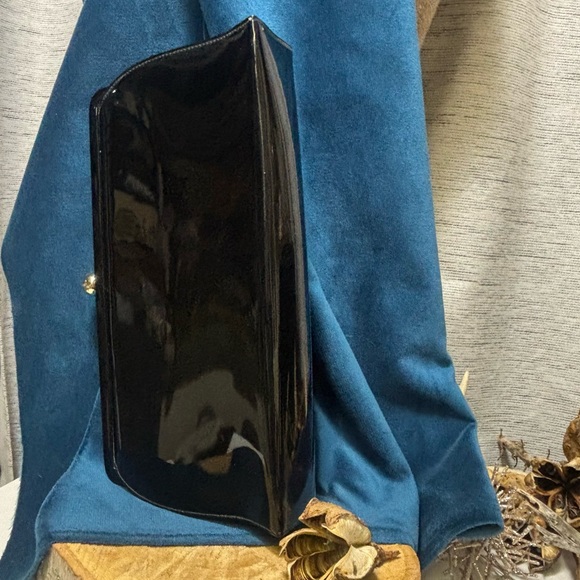 Elegant Vintage “ Theodor” Black Clutch Bag- Black Patent leather - Picture 7 of 8